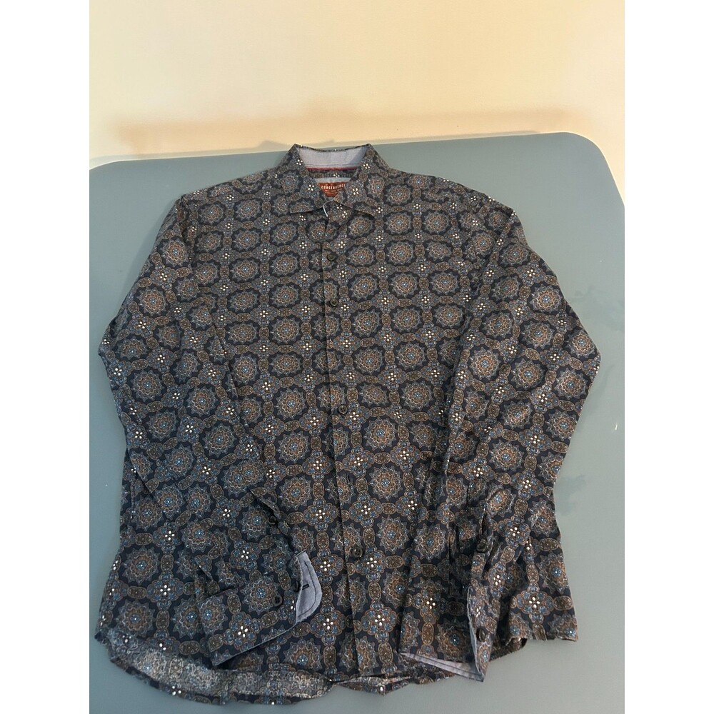 Consequence Men’s Shirt Medium Navy Multi Mosaic Button Down